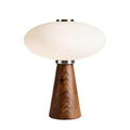 **Lampe de table moderne en bois et verre, design épuré**