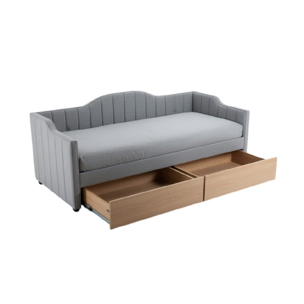 **Canape-lit moderne avec tiroirs de rangement intégrés**