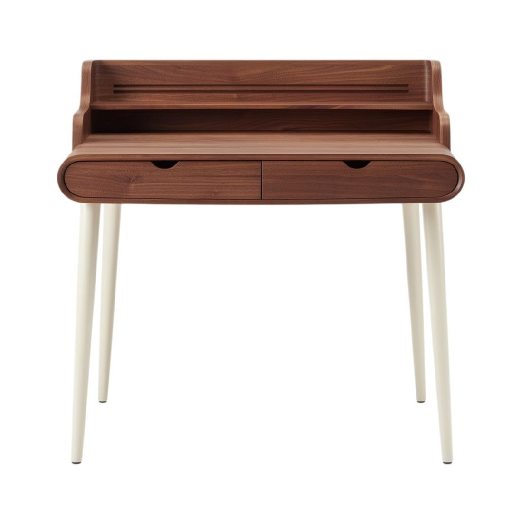 **Bureau en bois avec tiroirs et pieds modernes**